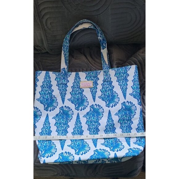 Lilly Pulitzer For Estee Lauder Blue Seashell Print Tote Bag - Picture 3 of 7